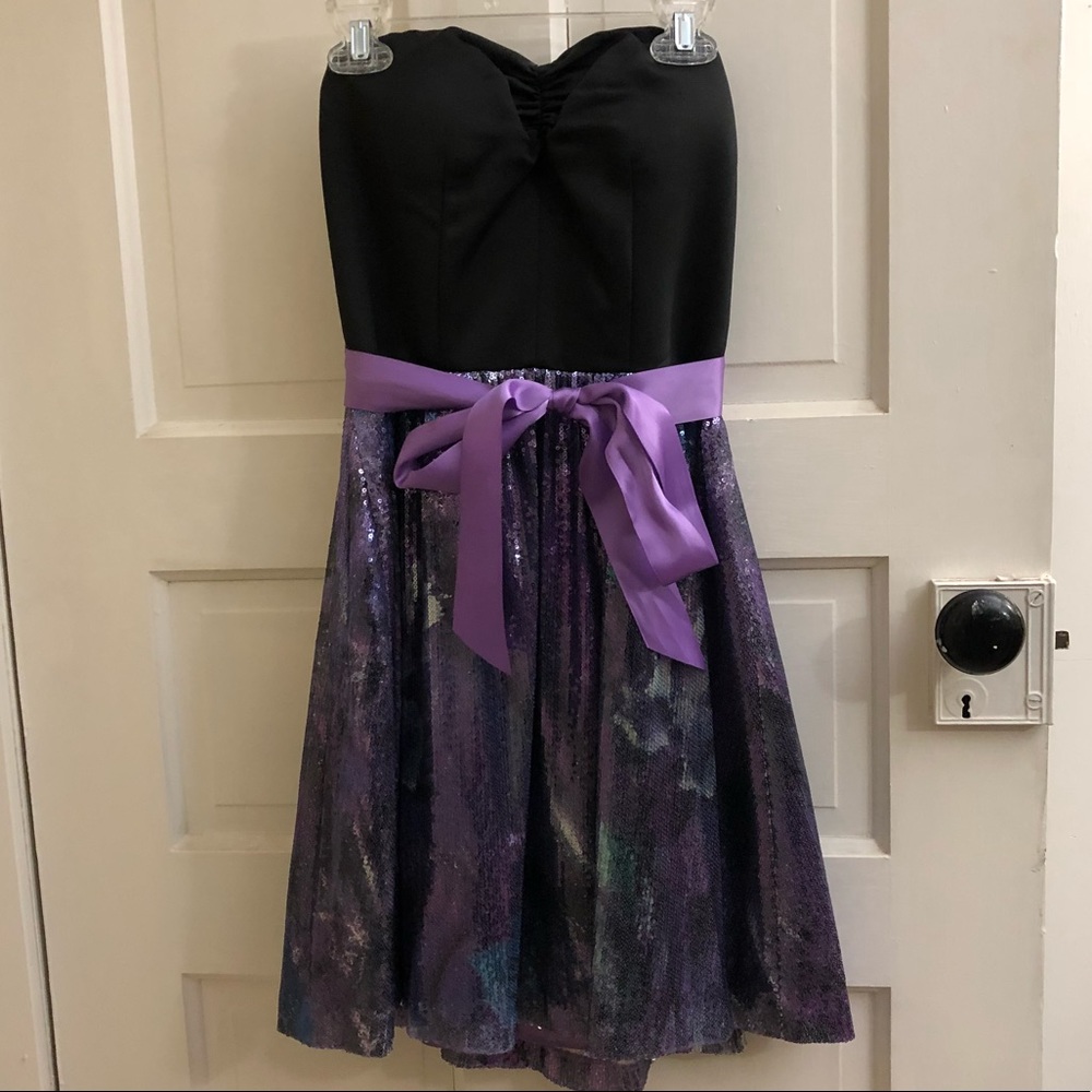 Formal dress with sequin bottom.
